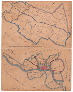 19224-4 4 en 12 Bathmen [en] Deventer Twee kaartbladen op een vel. Boven: de gemeente Bathmen met rondom de gemeenten ...