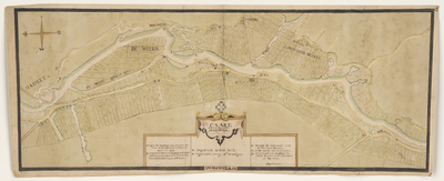 1336-KD000220 Caart van de Nieuwe Jaagweg Kaart door Abraham Hanselaer van het Zwarte Water vanaf de Riesebos tot de ...