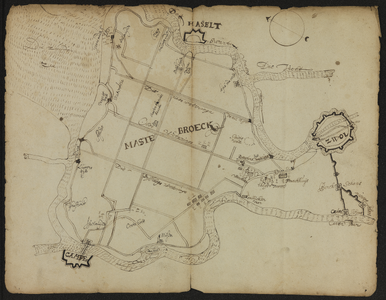 5803-KD000202 Caerte van mastebroeck Schetskaart van Mastenbroek. Waterlopen etc: Zuiderzee, Zeedijk, Lutterzijl, ...