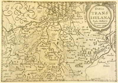 649-KD000294 Ditio | TRANS | ISULANA 1 kaart. Rechtsonder PHall sculp. Enkel kader rond de kaart. Matige copie van de ...