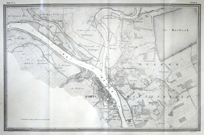 847-KD001478 Kampen blad nr. 15 Vijftiende blad van de atlas van de IJssel door L.J.A. van der Kun en R. Musquetier. ...