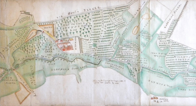 926-KD000356 Gemeente Zwollerkerspel Sectie C Kaart van een stuk grond in de Haerstermarkte, tussen het Lichtmiskanaal ...