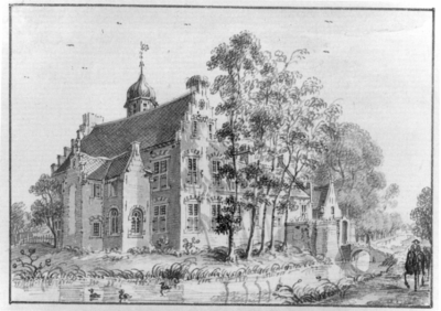 37950 Gezicht op Hof ter Weyde tussen Utrecht en Vleuten, uit het oosten, met op de voorgrond de Vleutense Wetering.