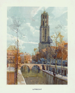 35862 Gezicht op de Oudegracht te Utrecht met de Gaardbrug en het hoekhuis Lijnmarkt 50 en op de achtergrond de ...