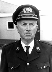 90571 Portret van C. Huigen, commandant van de vrijwillige brandweer De Meern van 1951 tot 1968.
