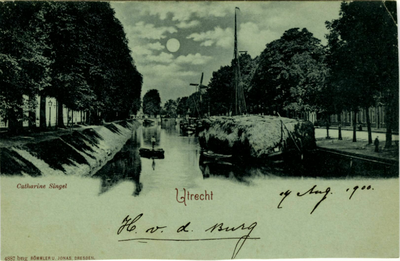 122782 Gezicht op de Stadsbuitengracht te Utrecht, vanaf de Willemsbrug, links de Catharijnesingel, rechts de Rijnkade ...