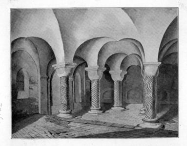 37169 Interieur van de Pieterskerk te Utrecht: de crypte gezien uit het noordoosten.