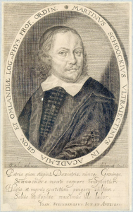 39202 Portret van Martinus Schoock, geboren Utrecht 2 april 1614, hoogleraar in de letteren te Utrecht, overleden 1669. ...