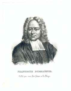 38852 Portret van F. Burman, geboren 1671, hoogleraar in de theologie aan de Utrechtse hogeschool (1715-1719), ...