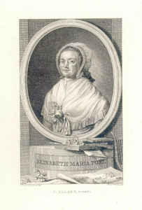 39138 Portret van Elisabeth Maria Post, geboren Utrecht 22 november 1755, dichteres, overleden 1812. Borstbeeld links, ...