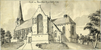 200408 Gezicht op de Nederlands Hervormde kerk te Benschop uit het zuidoosten.