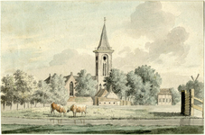 200461 Gezicht op Breukelen met de Nederlands Hervormde kerk.