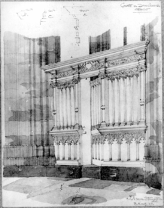 37080 Interieur van de Domkerk te Utrecht: het hek van de kapel van Van Arkel, ingericht als grafkapel van de familie ...