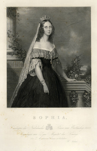 32254 Portret van prinses Sophia F.M. van Wurtemberg, geboren Stuttgart 1818, dochter van Willem I Frederik Karel, ...