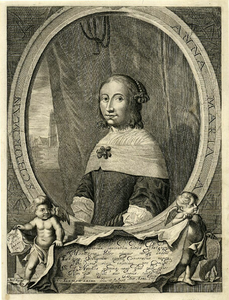 32073 Portret van Anna Maria van Schurman, geboren Keulen 5 november 1607, schrijfster en dichteres te Utrecht, ...