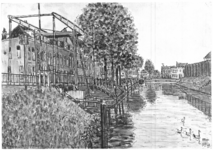30605 Gezicht over de stadsbuitengracht te Utrecht uit het westen, met links de Vaaltbrug en de Wittevrouwensingel met ...
