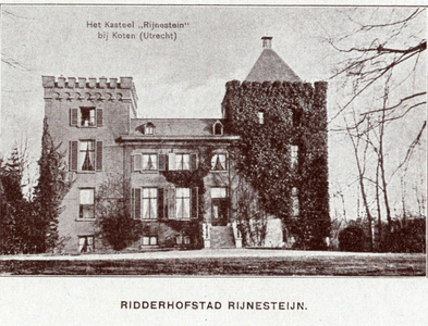 92358 Gezicht op de voorgevel van het kasteel Rijnestein te Cothen.