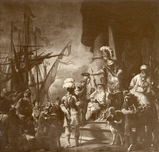 79718 Afbeelding van het schilderij van Ferdinand Bol, voorstellende de Prijsuitreiking door Aeneas aan de overwinnaars ...