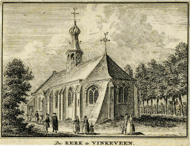 200858 Gezicht op de Nederlands Hervormde kerk te Vinkeveen uit het zuidoosten.