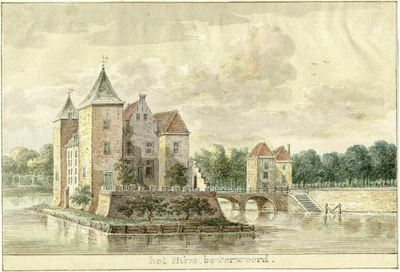 201105 Gezicht op het kasteel Beverweerd bij Werkhoven met rechts een gedeelte van de voorburcht, uit het zuiden.