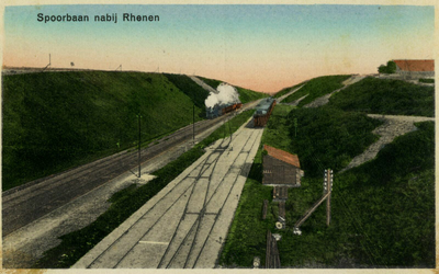 163052 Gezicht op het emplacement van het N.S.-station Rhenen te Rhenen.