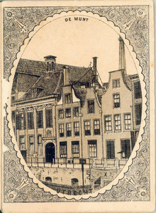 135037 Gezicht op de voorgevel van het Muntmeestershuis (Oudegracht Weerdzijde 73) te Utrecht en huizen ten zuiden ...