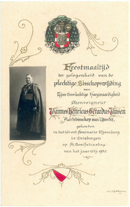 38992 Portret van mgr. J.H.G. Jansen, geboren Leeuwarden. 1868, aartsbisschop van Utrecht (1930-1936), overleden te ...