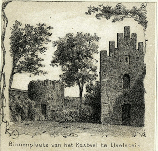 200290 Gezicht op de binnenplaats van de voorburcht van het kasteel te IJsselstein.