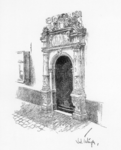 135088 Afbeelding van de ingangspartij van de Bruntskameren aan het Lepelenburg te Utrecht.N.B. De naam van het ...