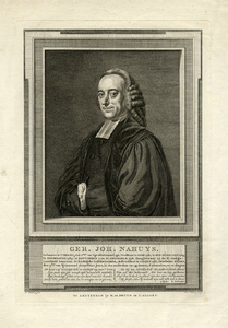 31989 Portret van G.J. Nahuijs, geboren Utrecht 1 februari 1738, hoogleraar in de theologie en kerkgeschiedenis en ...