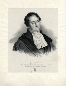 31976 Portret van G. Moll, geboren 1785, hoogleraar in de wis- en natuurkunde aan de Utrechtse hogeschool (1812-1838), ...