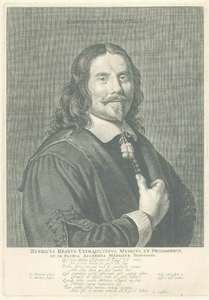 39159 Portret van Hendrik Regius, geboren Utrecht 1598, hoogleraar in de geneeskunde aan de Utrechtse hogeschool ...