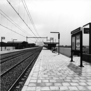 155954 Gezicht op de perrons van het nieuwe N.S.-station Helmond Brouwhuis te Helmond.