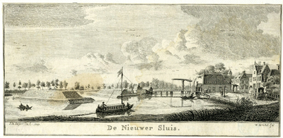 200775 Gezicht op de Vecht bij Nieuwersluis uit het noordoosten, met links de in 1672 tegen de Fransen opgeworpen ...