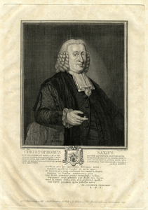 32061 Portret van Chistophorus Saxe, geboren 1714, hoogleraar in de geschiedenis aan de Utrechtse hogeschool ...