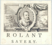 39190 Portret van Roelant Savery, geboren Kortrijk 1576, kunstschilder te Utrecht, overleden Utrecht 1639. Borstbeeld ...