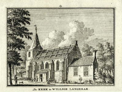 200954 Gezicht op de Nederlands Hervormde kerk te Willige Langerak, uit het zuidoosten.