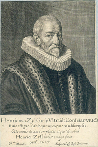 39355 Portret van Hendrik van Zijl, geboortejaar onbekend, raadsheer aan het Hof van Utrecht, overleden 1627. ...