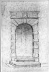 35146 Afbeelding van het poortje met het jaartal 1644 in de voorgevel van het huis Achter de Dom 24 te Utrecht.N.B. Het ...