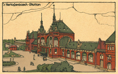 162947 Gezicht op het S.S.-station 's-Hertogenbosch te 's-Hertogenbosch.