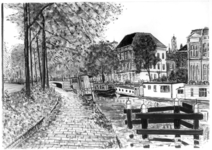 30604 Gezicht over de stadsbuitengracht te Utrecht uit het noorden, met links de Wittevrouwensingel en rechts de ...