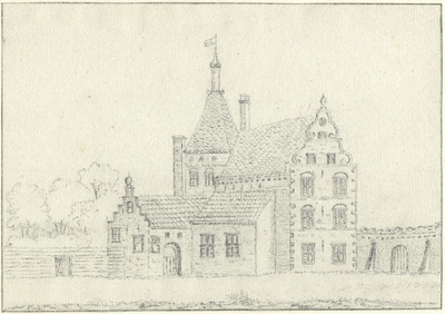 201539 Gezicht op het kasteel Linschoten te Linschoten.