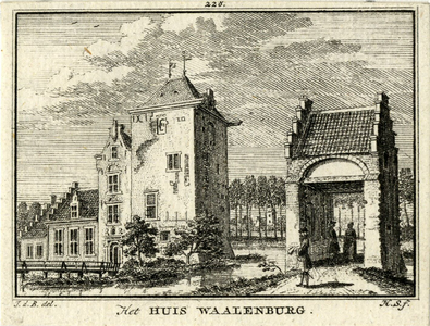 202060 Gezicht op het kasteel Walenburg te Nederlangbroek (gemeente Langbroek) uit het noordoosten, met rechts het ...