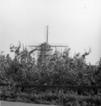 94222 Gezicht op de molen De Valk (Molenstraat 25) te Montfoort in de steigers tijdens de restauratie.