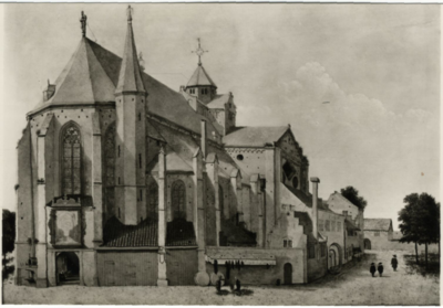 129229 Gezicht op de Mariakerk te Utrecht uit het noordoosten.