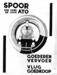 167092 Afbeelding van een affiche voor goederenvervoer per spoor met van Gend & Loos en A.T.O.