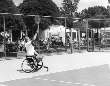 103738 Afbeelding van tennisser Ricky Molier tijdens de 14th Dutch Open Wheelchair Tennis Championships ...