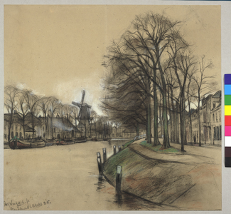28319 Gezicht op de Weerdsingel Westzijde te Utrecht uit het oosten, met links de Nieuwekade, rechts de huizen aan de ...