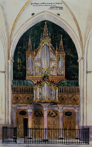 37490 Interieur van de Nicolaikerk te Utrecht: het hoofdorgel tegen de westmuur.