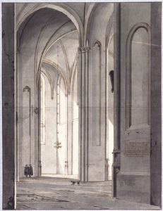 28619 Interieur van de Buurkerk te Utrecht: het schip uit het zuiden.